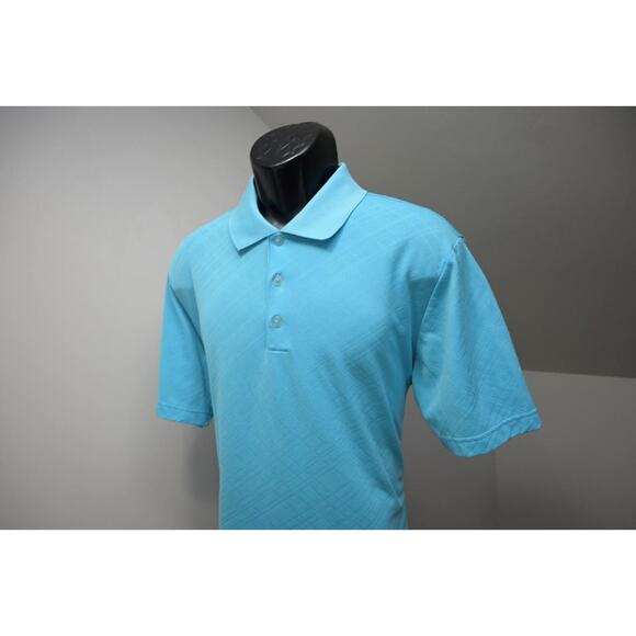 Adidas Golf Polo ClimaLite Blue Short Sleeve Athletic Golf Shirt Mens Sz Large - Picture 4 of 8